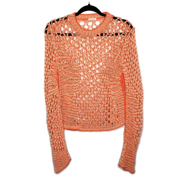 Acne Studios Sweaters - Acne Studios Orange Open Knit Sweater